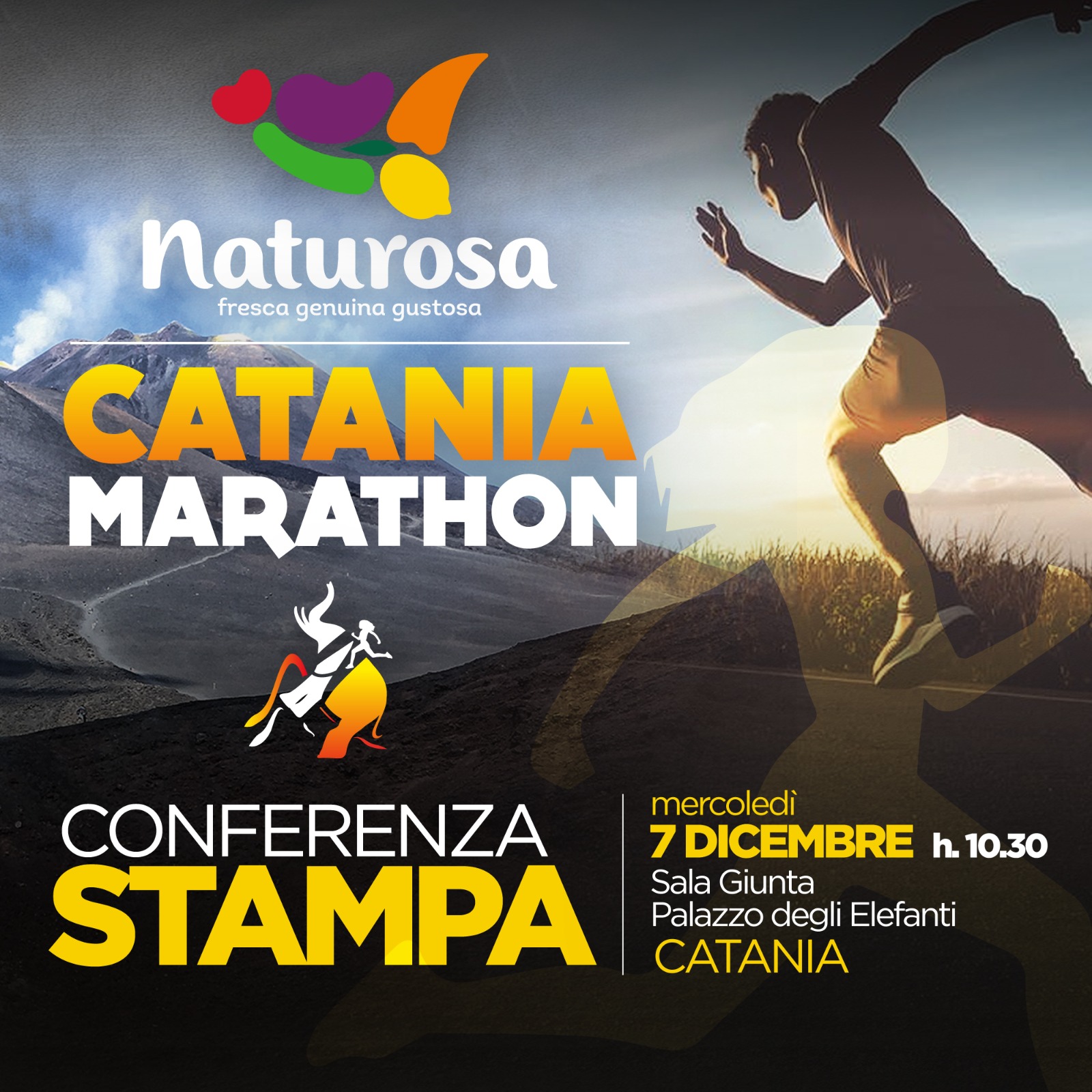 Mercoledì 7 dicembre la presentazione della Naturosa Catania Marathon